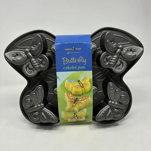 NORDIC WARE Butterfly 3D CAKELET PAN Spring MINI CAKES 6 hole / 3 Cup