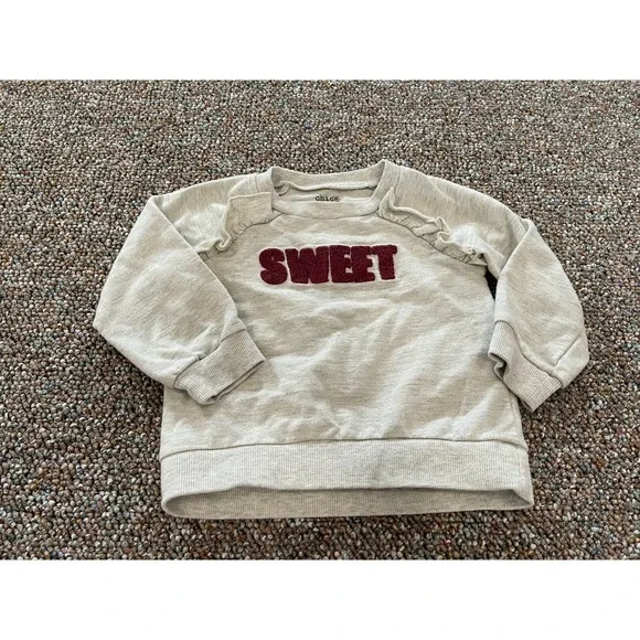 Chick Pea Girls Sweet Gray Sweater 24M