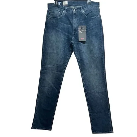New Levi’s Mens 511 Slim Medium Wash Blue Jeans 34x34 Stretch Denim