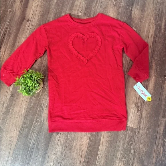 Cat & Jack Red Heart Sweatshirt