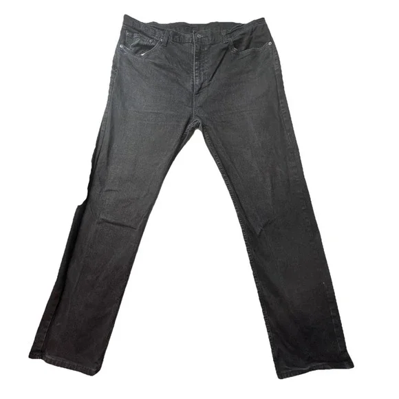 Levi's 505 Jeans Mens 40x32 Black Regular Fit Straight Leg Stretch WaterLess