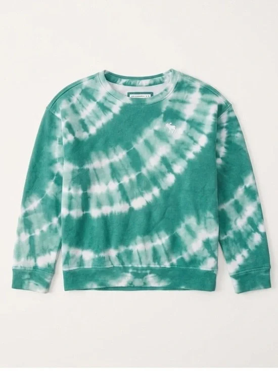 Abercrombie Kids Tie-Dye Sweatshirt Teal White Size 10