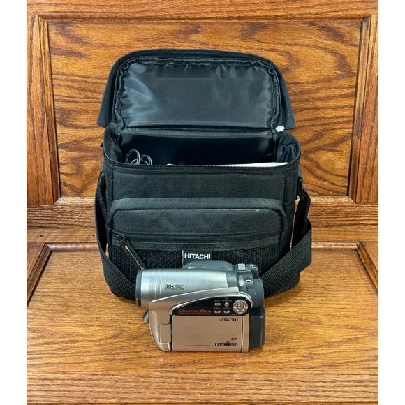 Hitachi DZ-GX5080A DVD Camcorder 30x Optical Zoom Cinema Res Bundle Silver