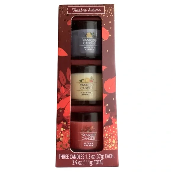 Yankee Candle Taste of Autumn Scented Candle 3 Mini 1.3oz Each Set