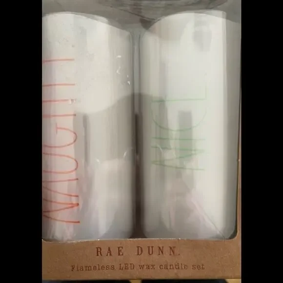 RAE DUNN FLAMELESS LED CANDLE SET NIB