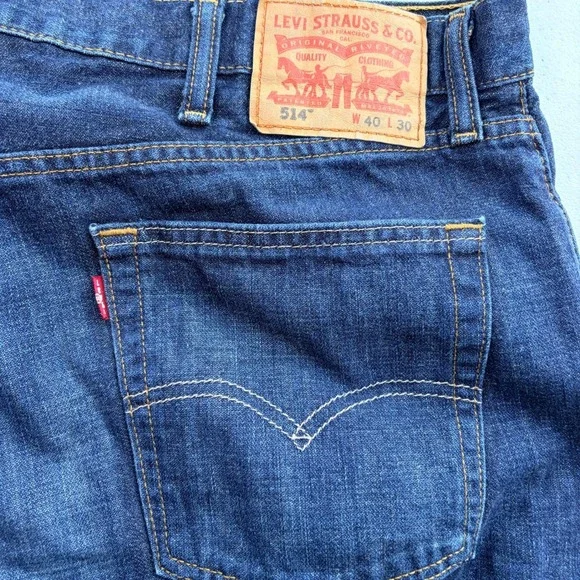 Levi's 514 Straight Fit Jeans 40x30‎ Dark Wash Blue Excellent