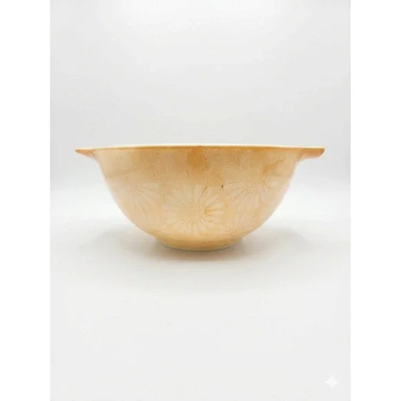 Vintage Pyrex Daisy Cinderella Mixing Bowl 442‎ 1.5 Qt Orange Yellow MCM
