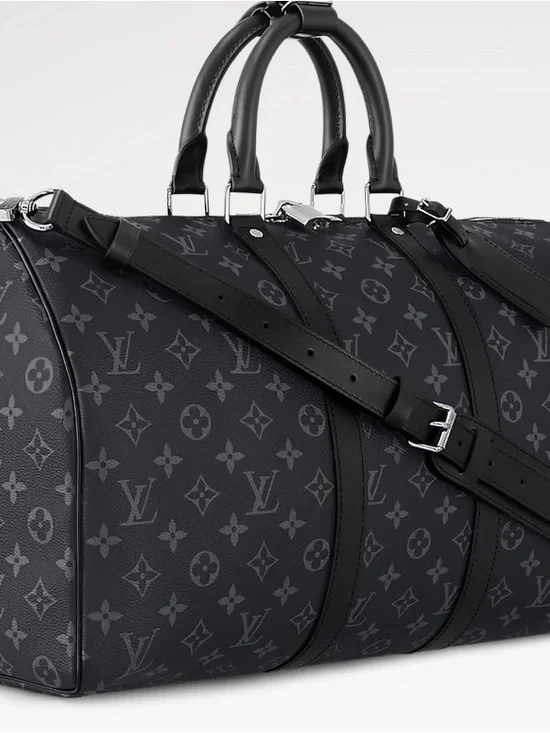 Louis Vuitton Black Monogram Eclipse 45 Keepall Duffel Bag