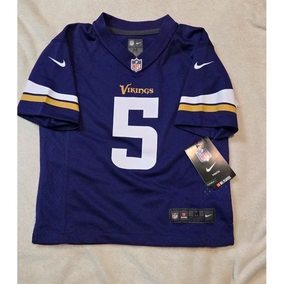 NEW MINNESOTA VIKINGS TERRY BRIDGEWATER NIKE ON FIELD YOUTH JERSEY MED (5/6)