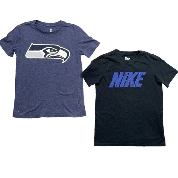 Nike NFL T-Shirt Lot of 2 Youth Boy Medium/Large‎ Outdoors Sportwear Seahawks