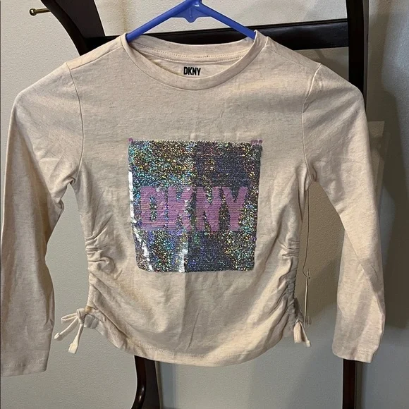 DKNY Flip Sequin Longsleeve T-Shirt NWT Girls Size 5