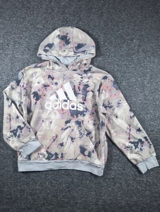 Adidas girls XL 16 pastel splash hoodie sweatshirt