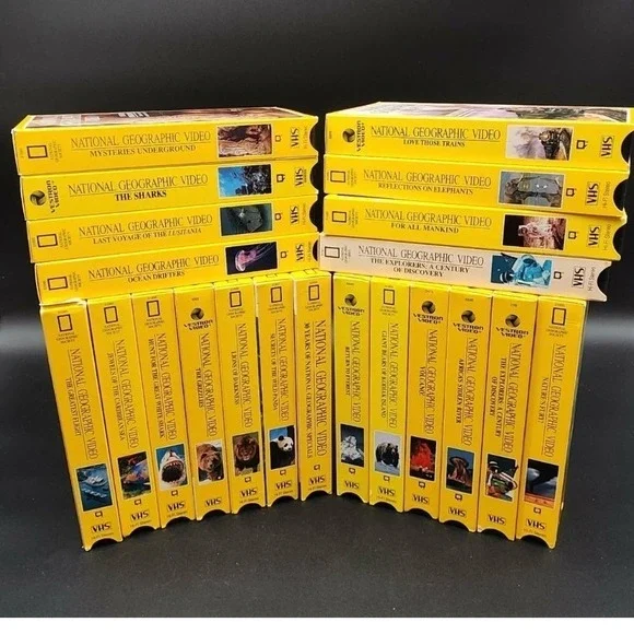 National Geographic Video VHS Tape Lot New Old Stock Documentary Nature Bundle‎