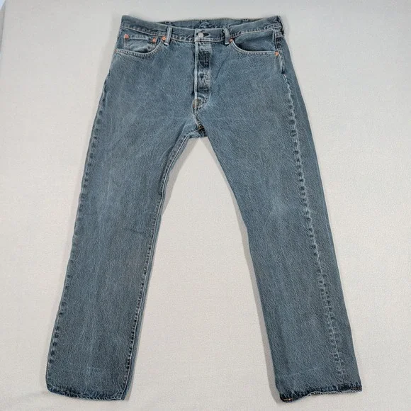 Levi's 501 Jeans Mens 38x32 Blue Original Fit Button Fly Straight Leg Denim