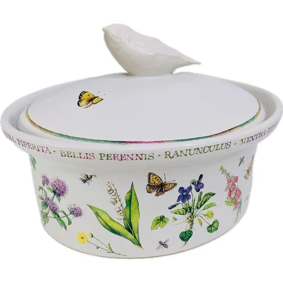 Hallmark Marjolein Bastin WILDFLOWER MEADOW COVERED CASSEROLE Dish Oval 2 Quart