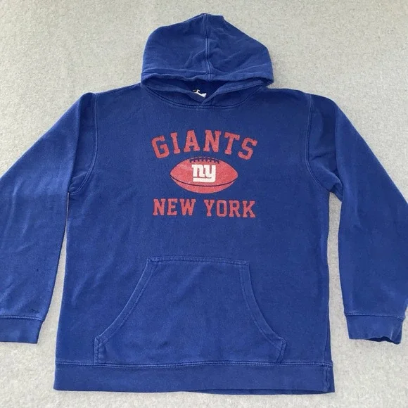 NFL Team Apparel Hoodie Youth XL Blue New York Giants Football Pullover 2000s‎