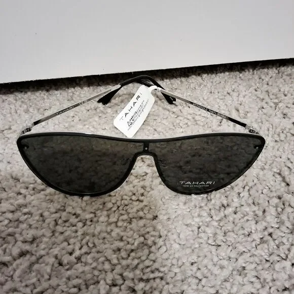 Tahari Women's Rimless Shield 100% UV Protection Sunglasses Dark Lenses NWT