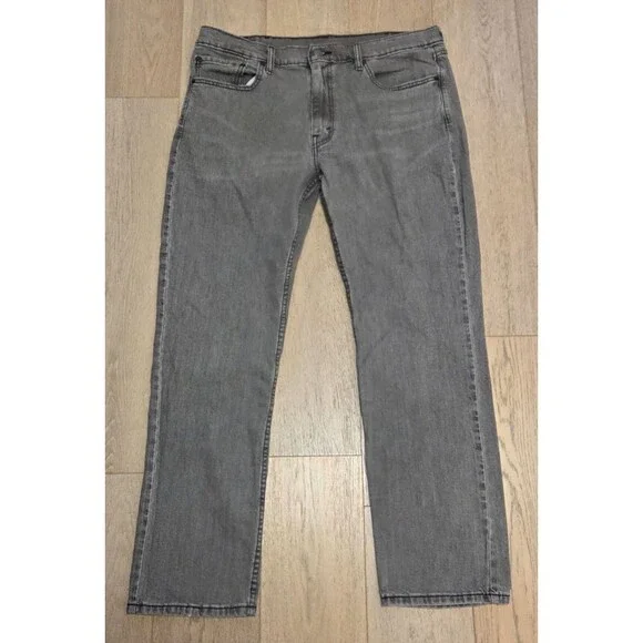 Levi’s 514 Straight Leg Jeans Mens 38x32 Gray Wash Mid Rise Classic Fit Denim