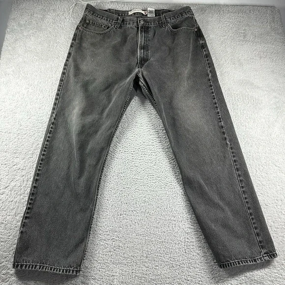 VINTAGE‎ Levi's 505 Jeans Mens 40x32 (Fits 36x30) Black Regular Fit Faded