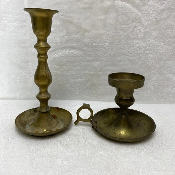 Vintage Brass Candlestick Holder Ornate‎ Small Taper Candle Holder Dinner Table