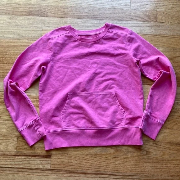 Athletic Works Girls Lightweight Sweatshirt Hot Pink‎ Thumbholes Kangaroo Pocket
