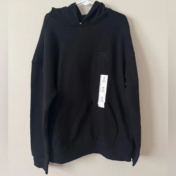 Cat & Jack Boys Black Palm Tree NWT Hoodie Size Medium 8 School Sweatshirt