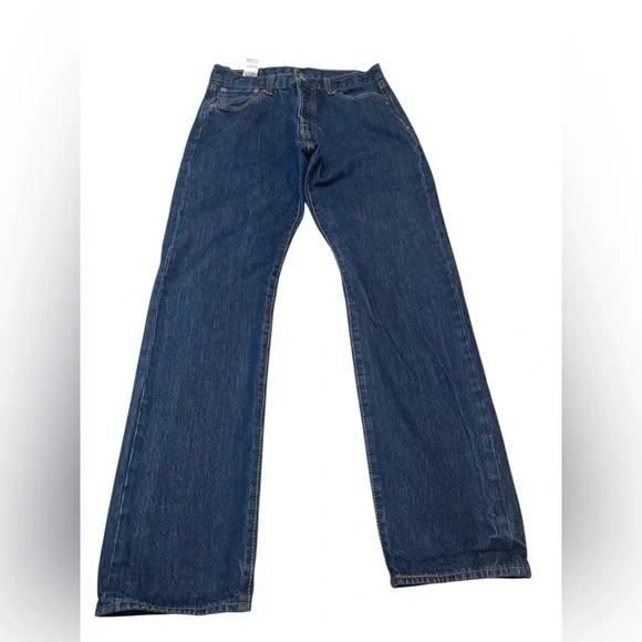 Levi’s 501 Button Fly Dark Wash Straight Denim Blue Jeans Men’s Size 30” Waist