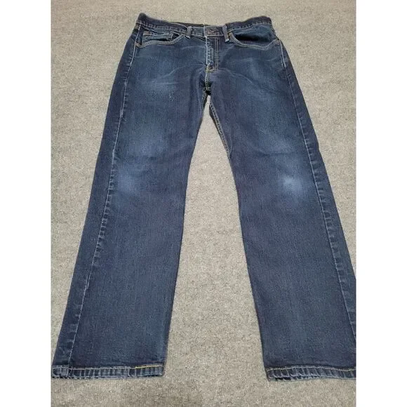 LEVI'S 505 Regular Fit Denim Jeans Men's 36 x 30 Zip Fly Dark Wash Stretch