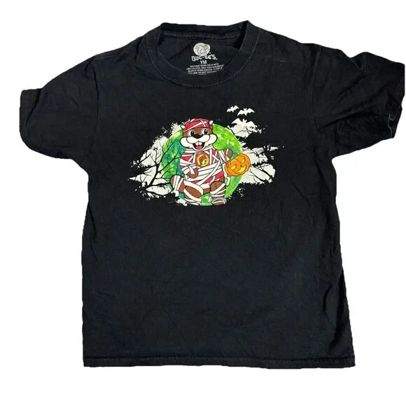 Buc-ee's T-Shirt Youth Medium Black Short Sleeve Tee Halloween