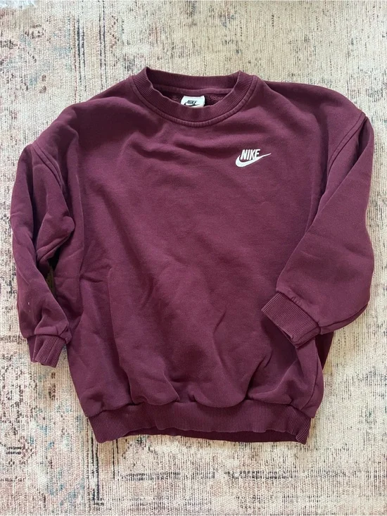 Nike Kids Maroon Pullover Sweatshirt with White Swoosh