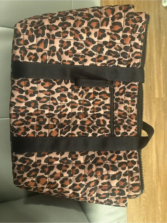 kate spade Quilted Leopard Print Duffel Bag - Brown/Black