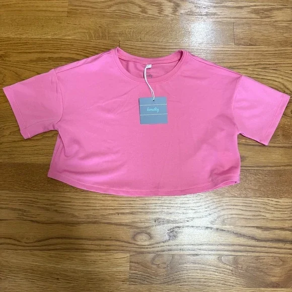 Honesty Light Pink Crop Top Tween Girl's Short Sleeve Casual T-Shirt