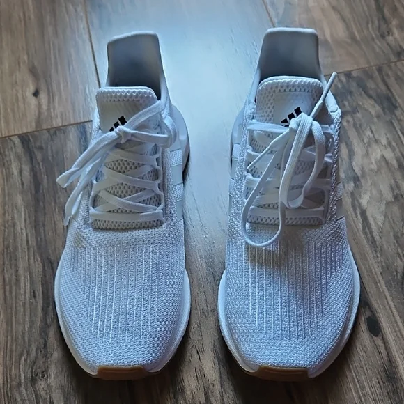 Adidas White Swift Running Mesh Sneakers