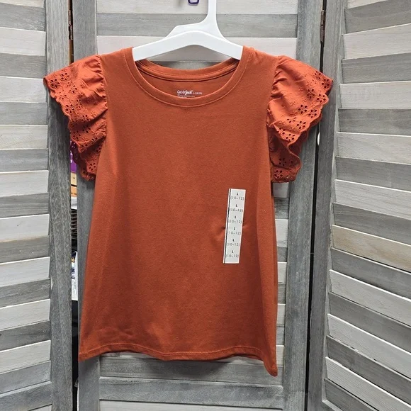 Girls' Short Sleeve Eyelet T-Shirt | Cat & Jack |  Small (6/7)