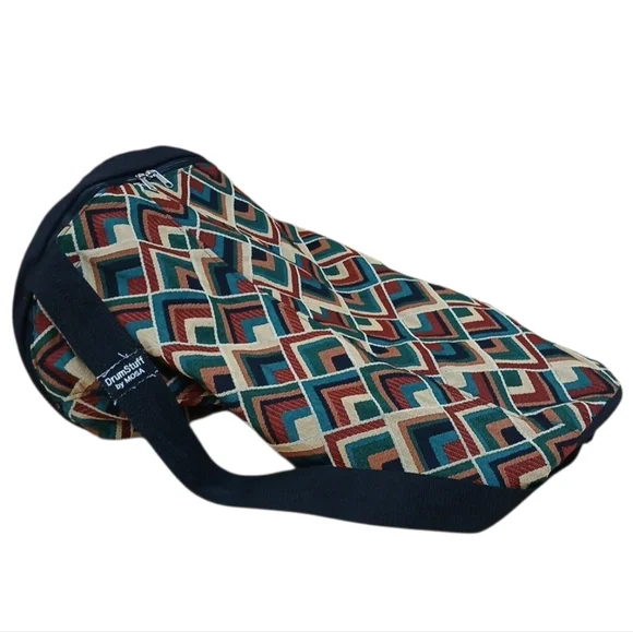 DrumStuff By Mosa Geometric Canvas Duffel Bag in Teal, Rust & Cream