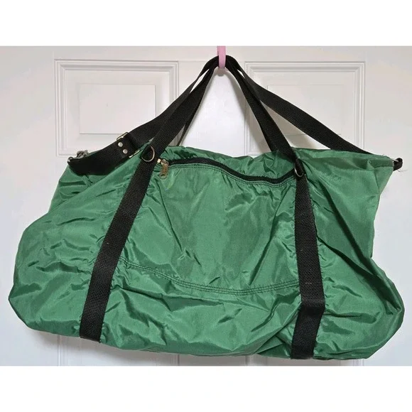Vintage Green / Black‎ Nylon Duffle Bag Talon Zippers 24