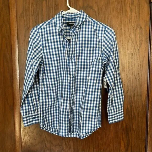 Nordstrom Blue and White Button Down Shirt NWT