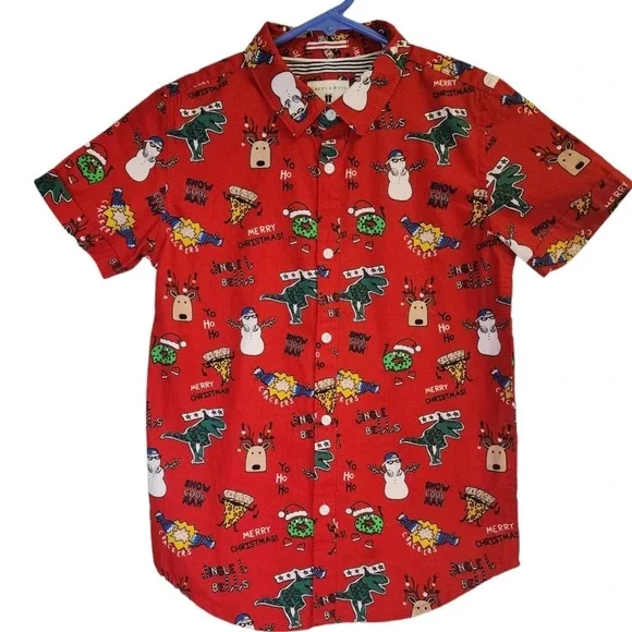 Cactus Boys Red Ho Ho Ho Christmas Shirt Boys Size 9/10