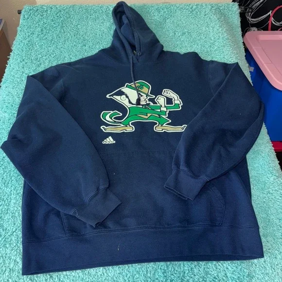 Notre Dame Fighting Irish Adidas‎ Hoodie Sweatshirt Navy Collegiate