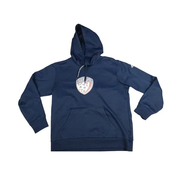 Adidas Climawarm USA United Soccer Athletes Hoodie Navy Blue Mens Medium