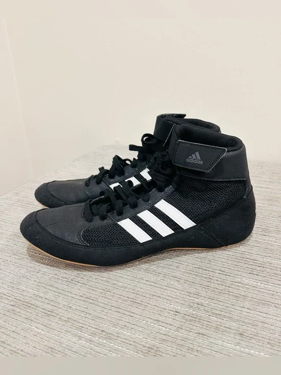 Adidas HVC 2 Mens Size 8,5 Black White Gum Athletic Wrestling Shoes Sneakers