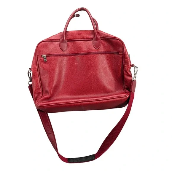 Long Champ Vintage Weekender Bag Calfskin Leather‎ Shoulder Strap Double Handled