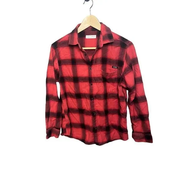 ‎Zara Red and Black Flannel Shirt
