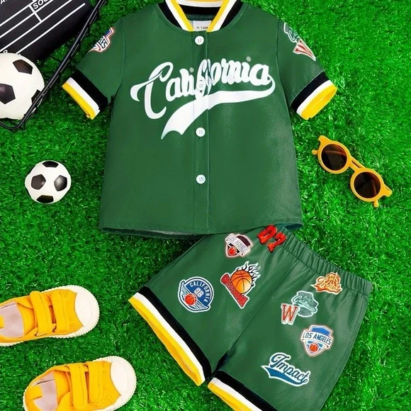 California Green Kids Shirt and Shorts Set