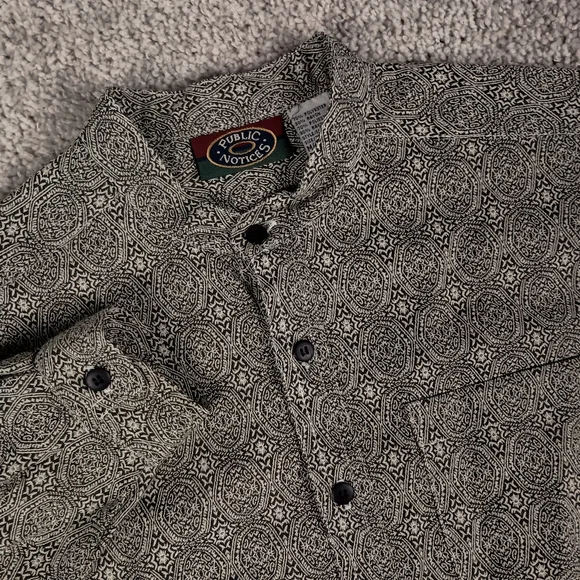 Public Notices Boys‎ M(10-12) Geometric Pattern Long Sleeve Shirt