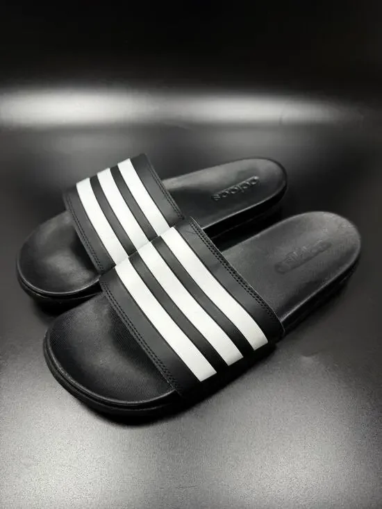 Adidas Adilette Comfort Black White Slide Sandals Unisex Adults Size 9