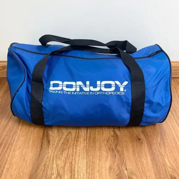 VTG 90s DonJoy Orthopedic screen print logo royal blue duffle‎ bag Made in USA