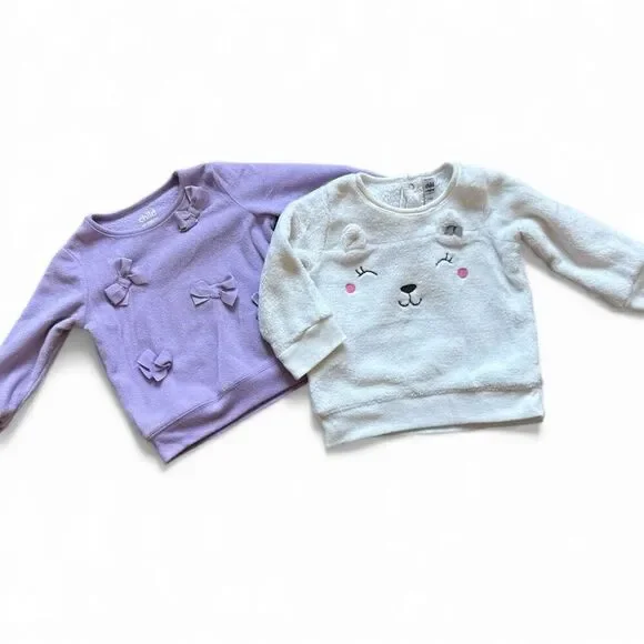 Baby Girls Carters Child of Mine Fleece Pullover Sweatshirts - Sz 3-6 mo