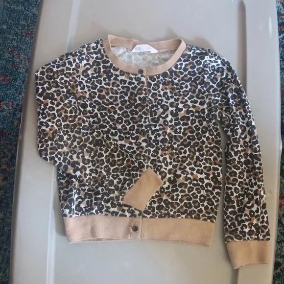 H&M cheetah print cardigan sweater