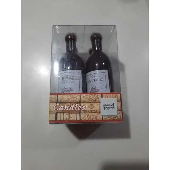 Rare Wine Bottle Red Candles From PPD Paper Products‎ Design Hamburg Germany